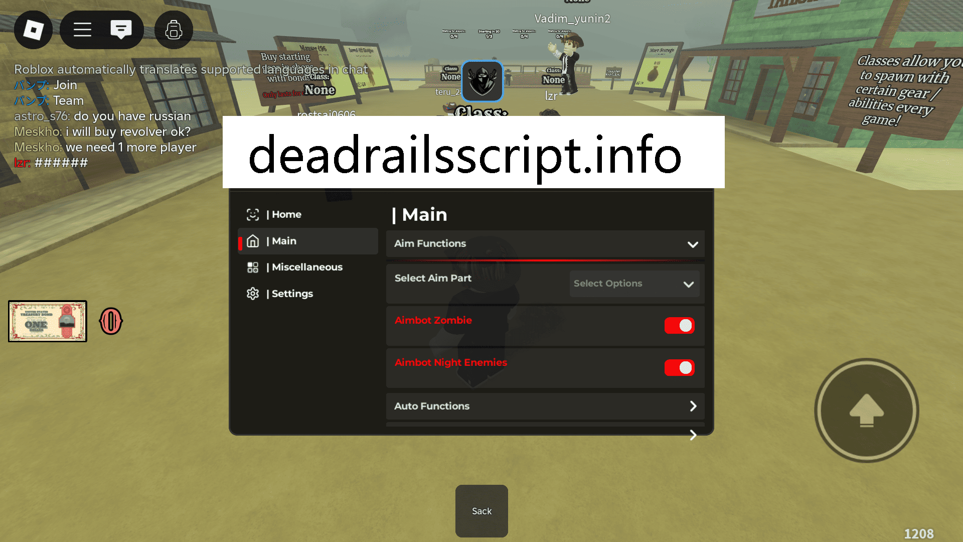 Dead Rails Script SpeedHubX